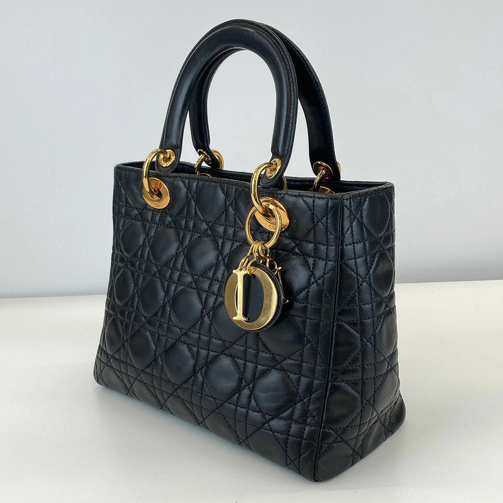 Dior black 2WAY Lady Lambskin handbag